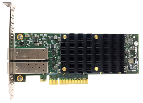 T6225-SO-CR: 2-port Low Profile 10/25GbE Converged Network Adapter with PCIe 3.0 x8 Interface, SFP28 connector