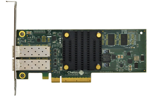 T520-CR: 2-port Low Profile 1/10GbE Unified Wire Adapter with PCIe 3.0 x8 Interface, 32K connections, SFP+ connector